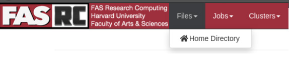 dropdown menu - Files, Home Directory